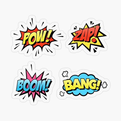 Boom Sticker, Hulk Birthday Cakes, Zap Pow, Spiderman Cake Topper, Superman Party, Comic Boom, Superhero Stickers, Hulk Birthday, Cartoon Expression