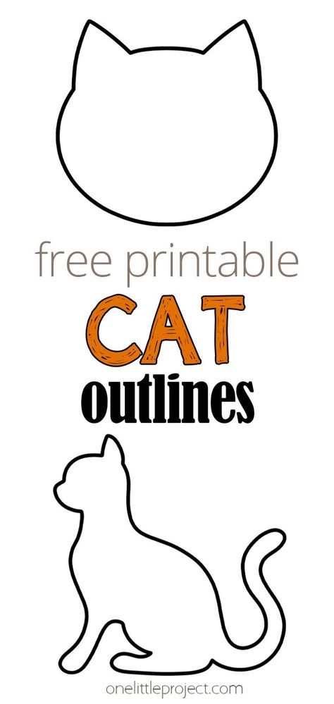 Over 15 free printable cat outline pages to use for crafts and coloring. There are 6 different cat templates that you can find in all different shapes and sizes! These simple cat shapes are perfect for kids crafts, school activities, learning games, or any activity where you might need an outline of a cat. Felt Cat Pattern Templates, Cat Pillow Pattern Free Sewing, Christmas Cat Coloring Pages Free Printable, Ornament Shapes Free Printable, Sewing Cat Pattern, Diy Crafts Printables, Cat Ear Template, Cat Christmas Ornaments Diy, Cat Stencils Templates Free Printable