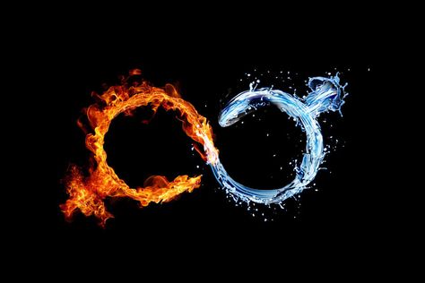 Fire X Water, Fire And Lightning, Water And Fire Art, Fire And Air, Ice And Fire Tattoo, Fire On Water, Fire And Ice Tattoo Ideas, Water Fire Tattoo, Fire And Ice Art