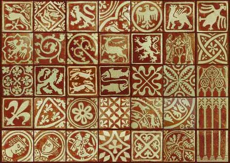 . Medieval Tiles, Medieval Symbols, French Tile, Ancient Tiles, Pottery Tiles, Medieval Pattern, Felted Hat, Medieval Life, Antique Tiles