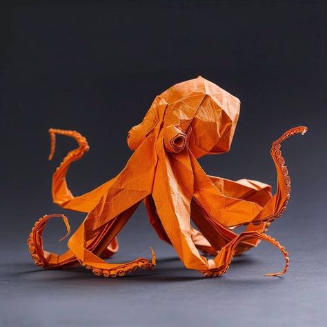 Origami Octopus, Origami Guide, Octopus Art, Octopus, Favorite Color, Origami, Paper Crafts, Orange, Color