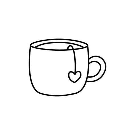 6,000+ Teacup Drawing Illustrations, Royalty-Free Vector Graphics & Clip Art - iStock Cute Cup Drawing, Tea Cup Doodle Drawings, Cartoon Tea Cup, Cup Of Tea Doodle, Simple Tea Cup Drawing, Tea Graphic Design Illustration, Cute Clip Art Drawings, Coffee Cup Line Drawing, Coffee Mug Doodle