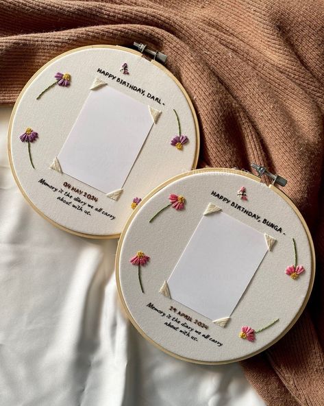 lune and her | Handcrafted Embroidery (@luneandher) • Instagram photos and videos Embroidery With Photo, Embroidery On Photos, Polaroid Embroidery, Easy Embroidery For Beginners, Anniversary Embroidery, 2 Besties, Photo Embroidery, Hoop Embroidery, Handmade Embroidery Designs