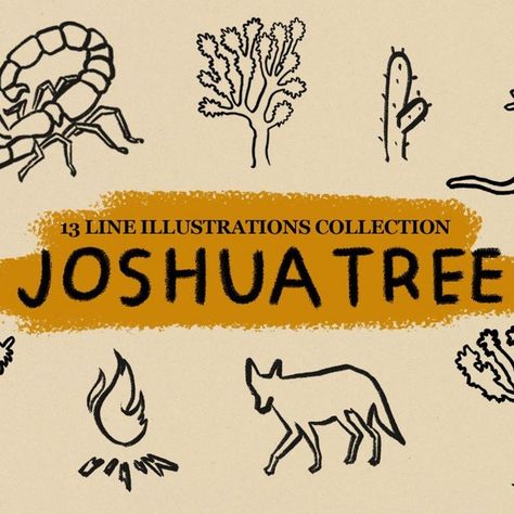 Joshua Tree Line Illustration Assets Line Illustrations, Joshua Tree Illustration, Tree Icon, Tree Illustration, Tree Line, Line Illustration, App Ui, Tree Designs, Joshua Tree