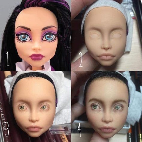 Mass-Produced Figurines Turned into Lifelike Figures with Doll Repainting Fimo, Of Drawing, Doll Repaint Tutorial, Foam Carving, Doll Face Paint, Custom Monster High Dolls, Monster High Custom, Lifelike Dolls, Monster High Repaint