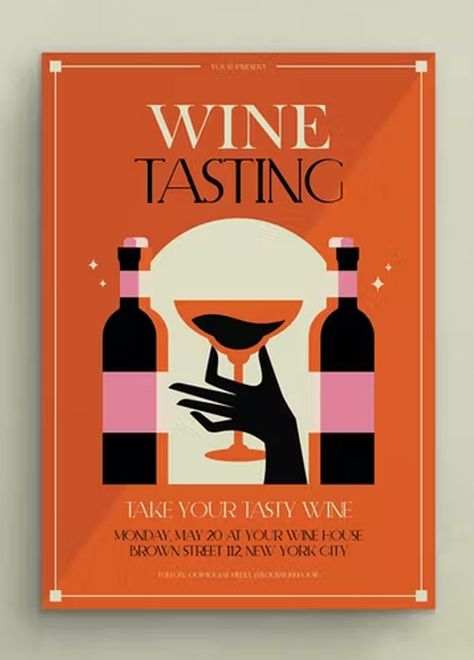 Wine Tasting Flyer Design, Wine Email Design, Wine Festival Poster Design, Wine Degustation Design, Wine Tasting Poster Design, Wine Dinner Poster, Wine Tasting Design, Wine Tasting Flyer, Wine Tasting Poster