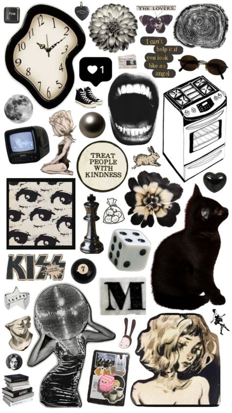 Scrapbook Printing Black And White, Black And White Scrapbook Stickers, Gothic Collage Art, Magazine Clippings Png, Aesthetic Journal Designs Printable, Cut Outs For Scrapbooking, Black Scrapbook Stickers, Collage Add Ons, Collage Cutouts Aesthetic