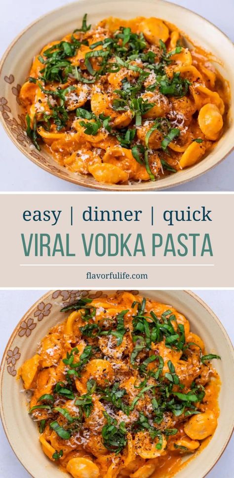 Try this delicious spicy vodka pasta recipe, a healthy and easy version of pasta alla vodka inspired by Gigi Hadid. The dish features Italian sausage and is topped with a spicy, creamy sauce that adds a luxurious texture and bold flavors. Vodka Sauce Pasta Recipe, Spicy Vodka Pasta Recipe, Tomato Vodka Sauce, Vodka Pasta Recipe, Spicy Vodka Pasta, Sausage Pasta Sauce, Pasta Alla Vodka, Vodka Sauce Recipe, Vodka Sauce Pasta