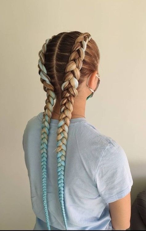 Boxer Braids Hairstyles, White Girl Braids, Festival Braids, Two Braid Hairstyles, Hair Extensions For Short Hair, Rave Hair, Hair Charms, Feed In Braids Hairstyles, Quick Braided Hairstyles