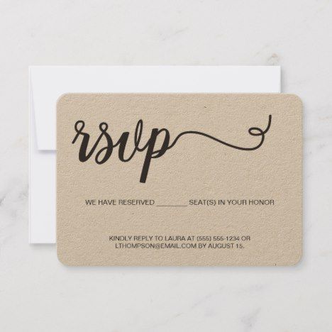 Kraft Paper Wedding, Smith Wedding, Reserved Seating, Wedding Response Cards, Paper Wedding, Beautiful Wedding Invitations, Rsvp Wedding Cards, Handwritten Font, Wedding Rsvp