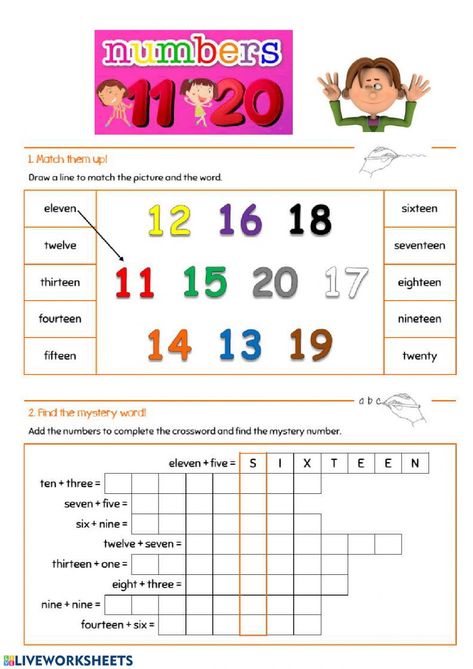 Number 11 To 20 Worksheet, Numbers 0-20 Worksheets, Number Worksheets For Grade 1, Numbers From 1 To 20 Worksheets, Numbers 10 To 20 Worksheet, Numbers 11-20, Numbers Worksheets 1-20, Numbers To 20 Worksheets, Ingles Aesthetic