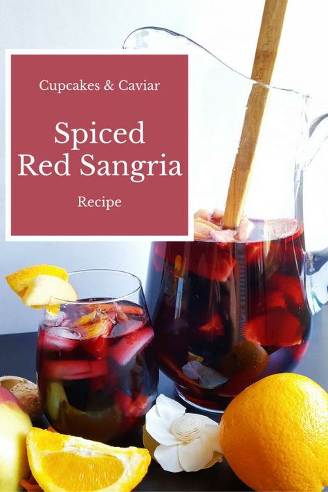 Easy Spiced Red Sangria Recipe perfect for Fall! Spiced Rum Sangria, Fall Sangria Recipes Red, Easy Red Sangria, Red Sangria Recipe, Spiced Rum Drinks, Cherry Sangria, Fall Sangria Recipes, Red Sangria Recipes, Red Wine Sangria