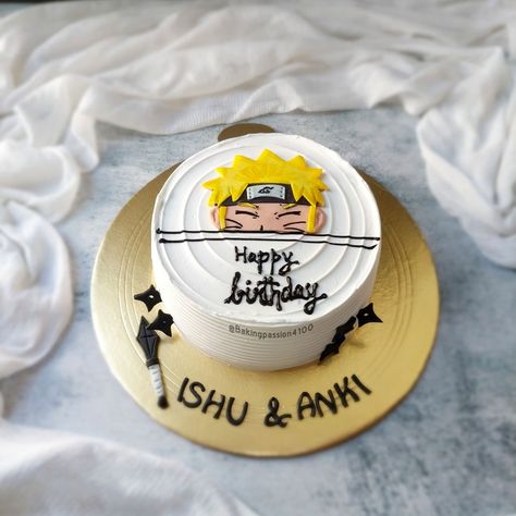 Naruto cake Diy Naruto Cake, Anime Cake Naruto, Anime Cakes Birthday Naruto, Naruto Cake Design Birthday, Naruto Themed Cake, Naruto Birthday Cake Ideas, Naruto Bento Cake, Anime Theme Cake, Anime Bday Cake