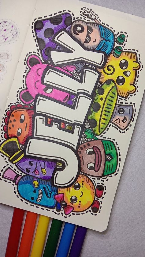 English Project Design Ideas, Graffiti Art Doodles, Drawing Names Ideas Design, Name Drawing Ideas Design, Doodle Art Name Design, Word Drawings Art, Doddleoddle Art Easy Aesthetic, Name Art Designs Letters, Doodle Name Art Ideas