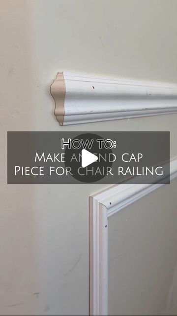 Chair Rail End Cap, Diy Chair Rail Ideas, Chair Railing, Diy Baseboards, Moulding Ideas, Chair Rail Moulding, Spare Bathroom, Chair Rail Molding, Window Casing