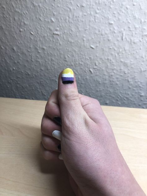 Tattoos Nonbinary, Nonbinary Flag Nails, Nonbinary Symbol Tattoo, Non Binary Nails, Nonbinary Nails, Transmasc Nonbinary Flag, Non Binary Flag, Non-binary Flag, Non Binary Pride