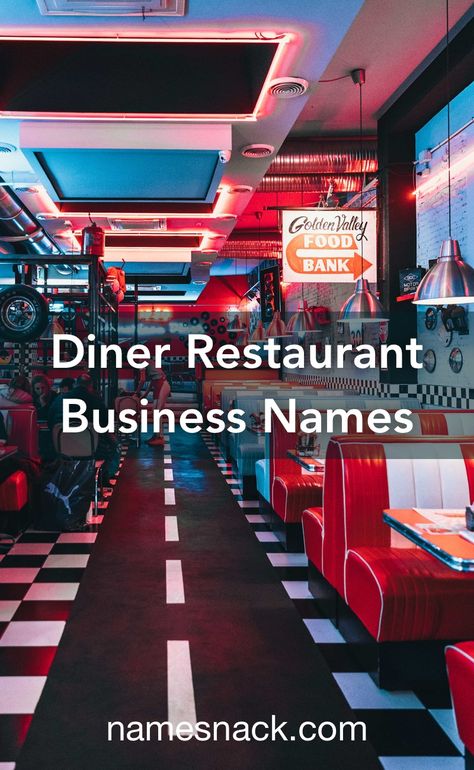 Small Diner Restaurant Ideas, Diner Names Ideas, Retro Theme Restaurant, Breakfast Restaurant Names Ideas, Unique Restaurant Name Ideas, Theme Based Restaurant Interior, Diner Logo, Wings Restaurant, Burgers And Shakes