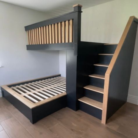 Browse our collection of our teenage, adult, and built-in bunk beds, each can be customised to your requirements. Modern Bunk Beds For Adults, Teenage Bunk Beds, Corner Bunk Beds Modern, Teenager Bunk Bed Ideas, Bunker Bed For Adults, Bunk Beds For Girls Room Teenagers, Bunk Bed For Adults, Elevated Bed Ideas, Built In Beds For Adults