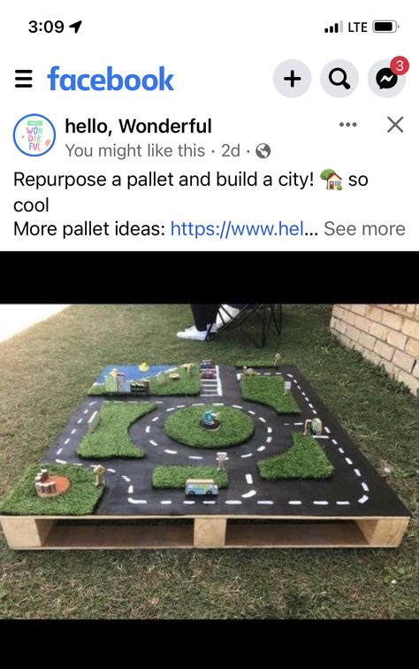 Diy Backyard Car Track, Pallet Car Track, Outdoor Race Track For Kids, Car Tracks For Kids Diy, Car Track Diy, Outdoor Car Track For Kids, Diy Car Track, Race Track Diy, Backyard Clubhouse