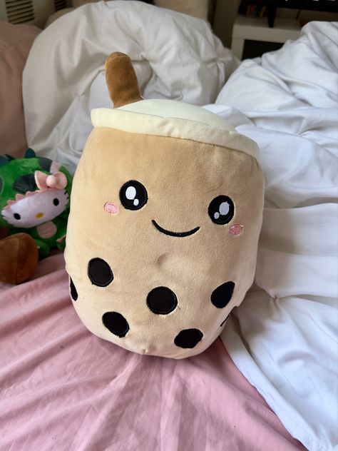 Boba Tea Plushies, Bubble Tea Plush, Boba Gift Basket, Boba Things, Boba Squishmallow, Secert Santa, Boba Tea Aesthetic, Boba Plushie, Brrr Basket