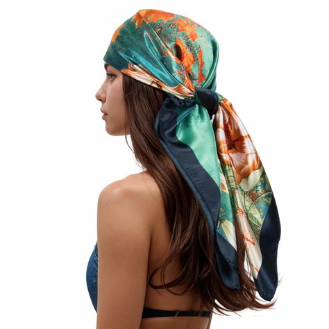 PRICES MAY VARY. RIIQIICHY women head scarf is made of 100% high quality Polyester, the touch of the scarf is silky and soft just like silk scarf, and looks shiny like satin scarf. The colors of the print scarf are bright and vivid Size of the square scarf is 35 x 35 inches, it is large enough as head scarf for sleeping, and headscarf during the day.The lightweight scarf can make a great decoration for your outfit. This scarf is suitable for any occasions and seasons, it can be widely used as a Headwrap Styles, Ladies Head Scarf, Silk Scarf Hair, Head Wrap Styles, Scarf Hair, Satin Scarf, Scarf For Women, Hair Scarf, Lightweight Scarf