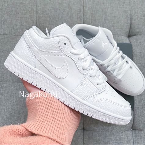 Nike Air Jordan 1 Low Triple White Shoes Best Seller It Comes With Youth’s Size 6 Youth = Women’s 7.5 (Last) - Sold 7 Youth = Women’s 8.5 (Last) Select Women’s Size When Check Out Brand New With Original Box 100% Authentic Classic & Retro Style Ship Same Or Next Day All Sales Final. Nike Shoes Women Jordan, White Nike Sneakers Women, Jordan White Shoes, Air Jordans White, Shoes Nike White, Jordan 1 Low Triple White, Air Jordan 1 Low Women, Nike Shoes White, Air Jordan White