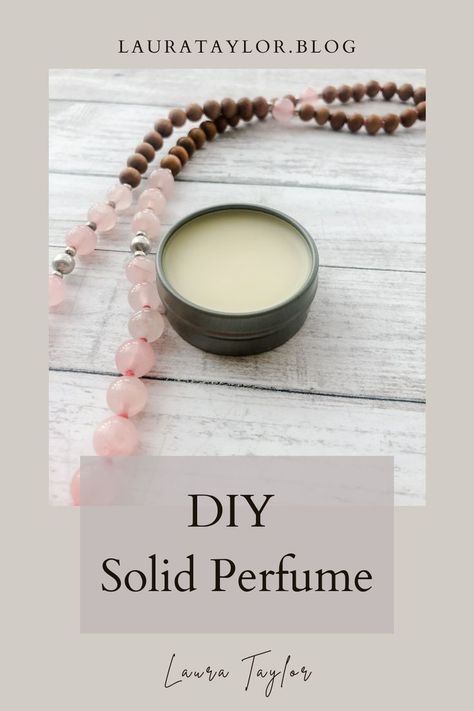 Step-by-step how to make a DIY solid perfume with your essential oils. This is an easy homemade product that is entirely natural and so budget-friendly! Homemade Essential Oil Perfume, Homemade Solid Perfume, How To Make Solid Perfume, Diy Solid Perfume Vaseline, How To Make Perfume With Essential Oils, Diy Solid Perfume, Solid Perfume Diy, Perfume With Essential Oils, Diy Perfume Oil