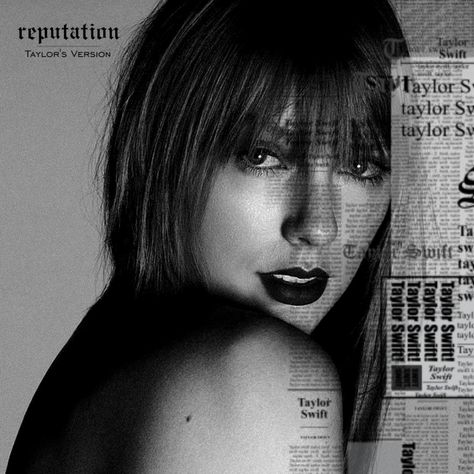 Reputation (Taylor's Version) Taylor Swift fan cover, concept art Newspaper, Taylor Swift, Swift, Black And White, White, Black