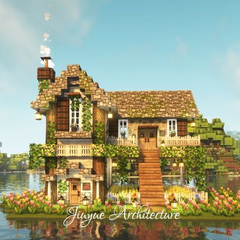 Fairycore House, Build Aesthetic, Houses In Minecraft, Minecraft Medieval House, Minecraft W, Minecraft Starter House, Minecraft Garden, Minecraft Houses Survival, Minecraft Aesthetic