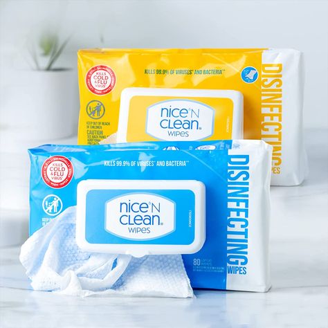 Nice 'N CLEAN Disinfecting Wipes are designed to clean, sanitize, and disinfect household surfaces in your home, kitchen, bathroom, office, or classroom; These disposable, wet wipes can be used on any hard, nonporous surfaces Wet Wipes Design, Kitchen Wipes, Pseudomonas Aeruginosa, Pet Wipes, Lemon Scent, Disinfecting Wipes, Kitchen Surfaces, Wet Wipes, Bathroom Office