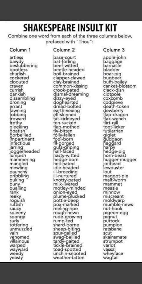 British Insult Words, Victorian Words, Victorian Slang, British Slang Words, Baddie Comebacks, British Slang, Rude Words, Slang Words, Cuss Words