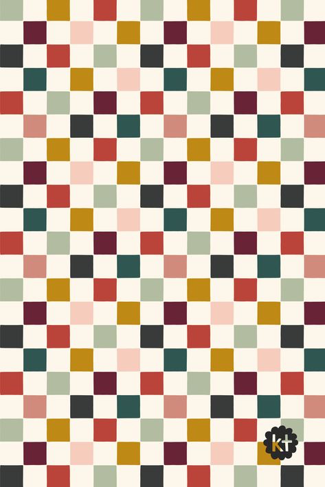 Colourful checkerboard pattern from my Fall Fest collection. Modern meets mid-century modern and retro vibes. Colorful Checkerboard, Digital Pattern Design, Fall Fest, Fall Florals, African Pattern, Checkerboard Pattern, Retro Pattern, Pattern Illustration, Retro Vibe