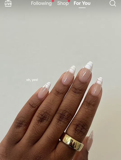 Neutral Nail Set, Cream French Tip Nails, Cream French Tip, Neutral Nail Designs, Ombre Acrylic, Nail Aesthetic, Neutral Nail, Minimalist Nail, Romantic Nails