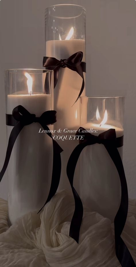 Black And White Dinner Party Decorations, Soiree Birthday Party Ideas, Winter Black Wedding, 21 Centerpieces Party Ideas, Ribbon On Candles, Black And White Treats Table, Dinner Party Black And White, Black And White Modern Aesthetic, Easy Bday Decor