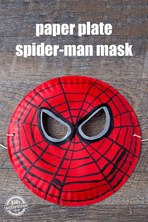 Paper Plate Spider, Spiderman Craft, Paper Plate Masks, Spider Man Mask, Hero Crafts, Spiderman Mask, Superhero Crafts, Paper Plate Crafts For Kids, Christmas Crafts For Toddlers