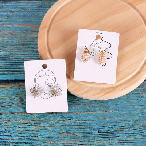 20pcs/Lot Earrings and Necklaces Display Cards 400gsm Cardboard Earring Packaging Card Ear Studs Paper Cards 4.8x6.2cm|Jewelry Packaging & Display| - AliExpress Display Cards For Jewelry, Earrings Packaging Ideas, Earring Packaging Ideas, Jewelry Cards Packaging, Jewelry Packaging Ideas, Necklaces Display, Minimalist Jewelry Display, Card Earring, Packaging Earrings