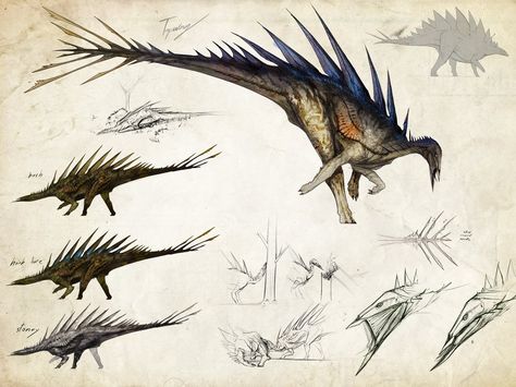 -Tissoplastic Stegosaur- by Tapwing.deviantart.com on @DeviantArt Ark Survival Evolved, Alien Concept, Creature Drawings, Alien Creatures, Dinosaur Art, Jurassic Park World, Prehistoric Creatures, Fantasy Monster, Creature Feature