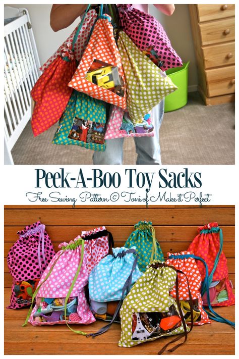 DIY Fabric Peek-a-boo Toy Sack Free Sewing Pattern | Fabric Art DIY Sewing Kids Toys, Maternity Hospital Bag, Sewing Simple, Fabric Art Diy, Kangaroo Plush, Sewing Tutorials Bags, Boo Boo Bags, Toy Sack, Turtle Plush