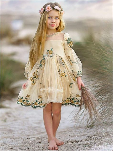 Boho Flower Girl, Embroidered Lace Dress, Girls Boutique Clothing, Children Fashion, Wedding Dresses For Girls, Dressy Dresses, Flower Girls, Fashion Kids