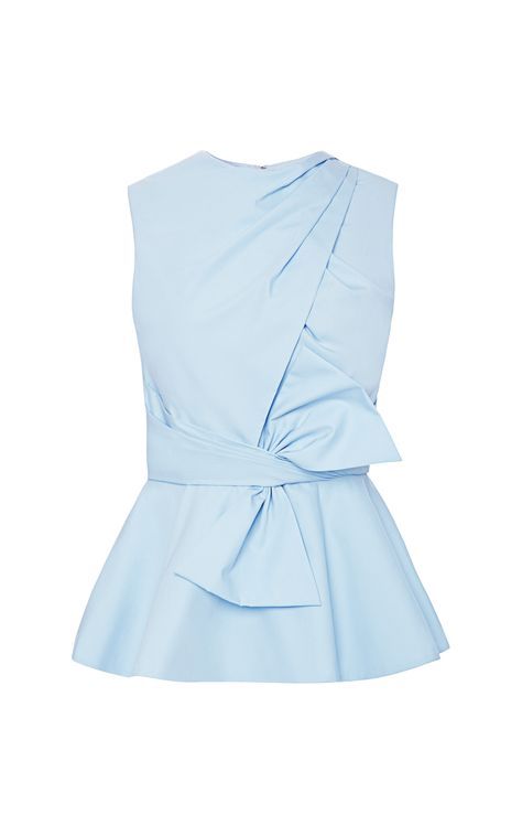 Click product to zoom Cotton Peplum Top, Áo Blu, Blue Peplum Top, Light Blue Blouse, Peplum Tops, Peplum Shirts, Bedroom Color, فستان سهرة, Prabal Gurung