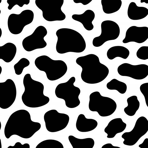 Black and white seamless pattern with co... | Premium Vector #Freepik #vector #pattern #animal #wallpaper #cow Cow Print Fabric, Cow Wallpaper, Cow Print Wallpaper, Collage Mural, Zestaw Ikon, Spotted Animals, 패턴 배경화면, Black Cow, Animal Prints Pattern