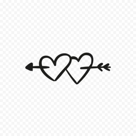 Hearts Icon, Love Arrow, Arrow Drawing, Arrow Tattoo, Matching Tattoo, Two Hearts, Heart With Arrow, Black Hand, Png Download