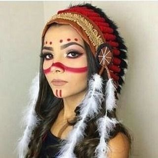 Native American Makeup Women, Indian Makeup Halloween, Native American Makeup, Native American Face Paint, Native American Hair, Mom Halloween Costumes, Native American Tattoo, Native American Heritage Month, African Dance