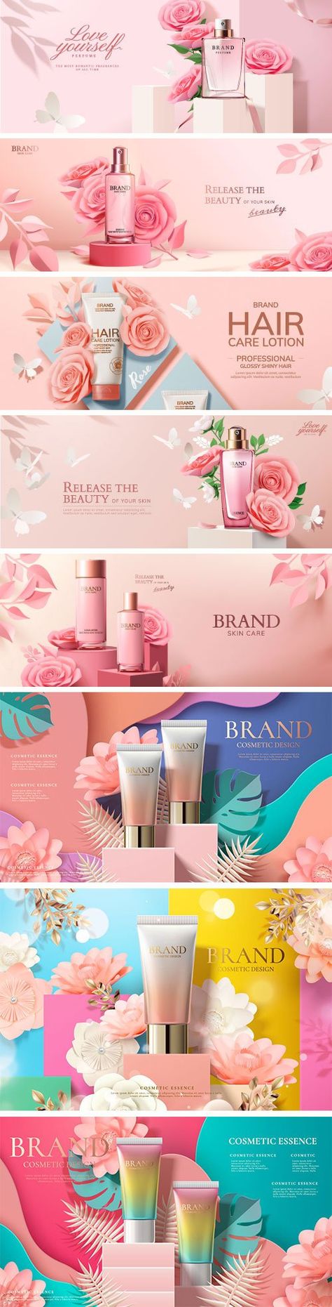 Logos, Cosmetics Poster Design Ideas, Cosmetic Design Poster, Cosmetics Banner Design, Beauty Poster Design Cosmetic, Creative Banner Design Ideas, Cosmetics Graphic Design, Beauty Banner Design, Cosmetic Graphic Design