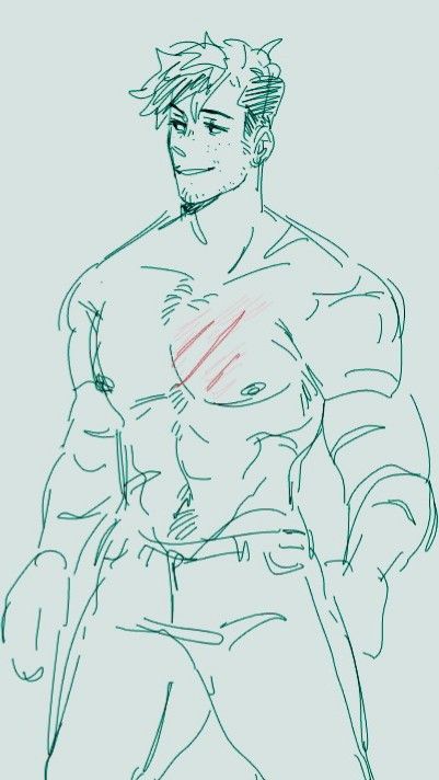 Buff Anime Men Reference, Strong Male Drawing Reference, Strong Men Drawing Reference, Buff Male Reference Poses, Big Buff Men Drawing, Buff Man Body Reference, Muscular Male Body Base Drawing, Bulky Guy Drawing, Man Flexing Drawing Reference