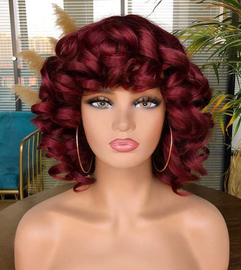 Big Curls Wig, Short Wigs For Black Women, Curly Wigs With Bangs, Curls Wig, Short Curly Afro, Soft Silky Hair, Short Curly Wig, Curly Afro Wig, Big Curls