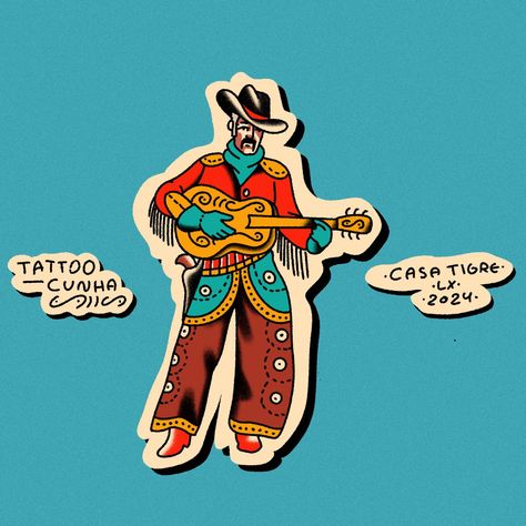 Flashes of the (not so) Wild West! Grab your cowboy or cowgirl now! Available to tattoo in color or black. Like the style but want something different? Send me a DM! Time to tattoo you always at the best place in town @casatigretattoo @_casa_tigre_ #tattoo #tatuagem #traditional #traditionaltattoo #oldschool #oldschooltattoo #europe #europetattoo #cowboy #cowboytattoo #cowgirl #wildwest Trad Cowboy Tattoo, Cowboy Traditional Tattoo, American Traditional Western Tattoo, American Traditional Cowboy Tattoo, American Traditional Cowboy, Traditional Cowboy Tattoo, Western Traditional Tattoo, Tattoo In Color, Cowboy Tattoo