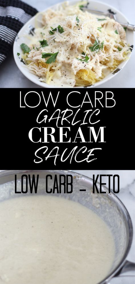 Keto Cream Sauce For Vegetables, Low Calorie Cream Sauce, Keto Cream Sauce, Keto Sauces Recipes, Keto White Sauce, Roasted Garlic Cream Sauce, Garlic Cream Sauce Recipe, Keto Sauce, Cream Sauce Recipe