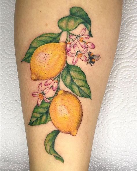 Lemon Tattoo, Lucky Cat Tattoo, Honey Bee Tattoo, Italy Tattoo, Fruit Tattoo, Abstract Tattoo Designs, Fan Tattoo, Branch Tattoo, Bee Tattoo