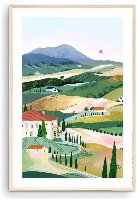 Amazon.com: Nationcog Tuscany Art Print, Italy Art Print, Val d Orcia, Travel Gift, Travel Poster, Toscana Wall Art, Travel Gift, Home Decor, Housewarming (Unframed) (9x11): Posters & Prints Italy Prints Wall Art, Tuscany Illustration, Tuscany Art, Italy Art Print, Wall Art Travel, Italy Art, Cat Air, Landscape Illustration, Art Travel